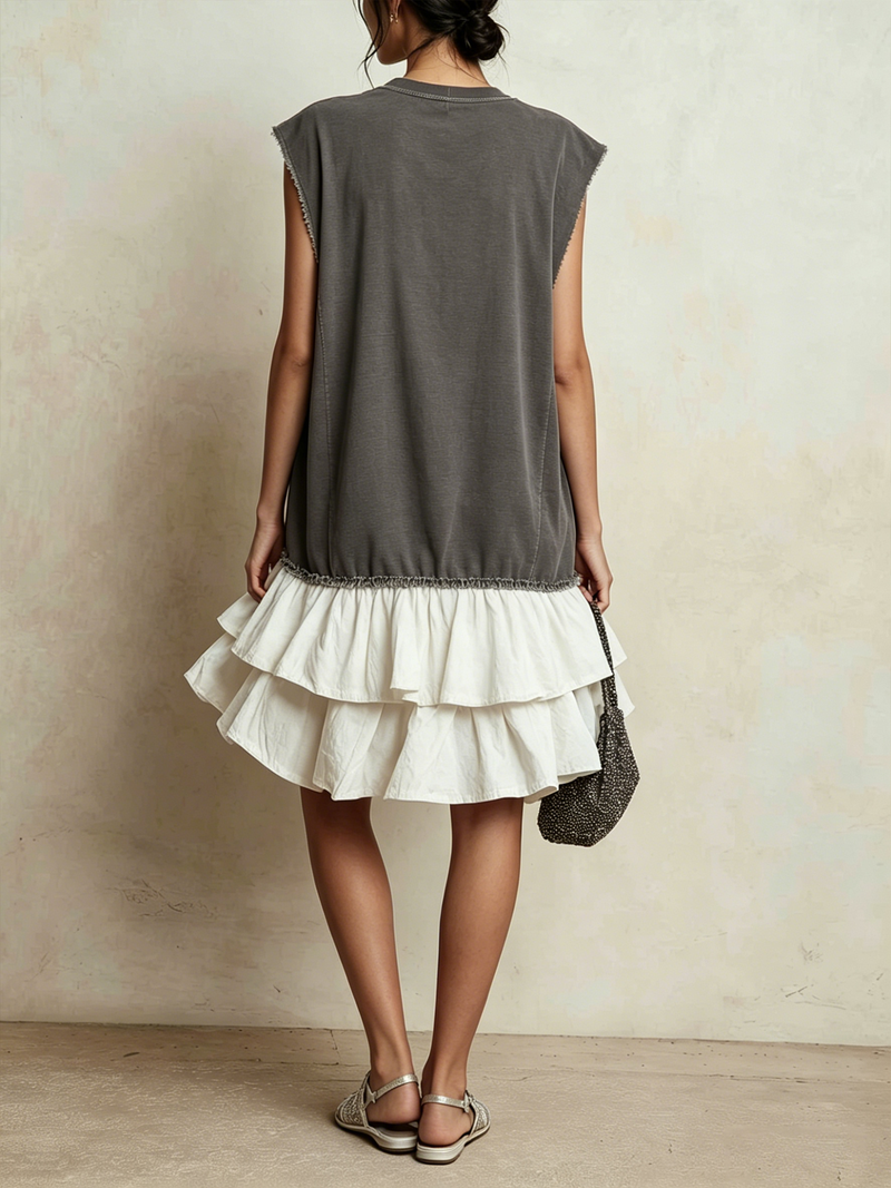 Ilaria - Robe décontractée color block, coupe ample, esprit vacances