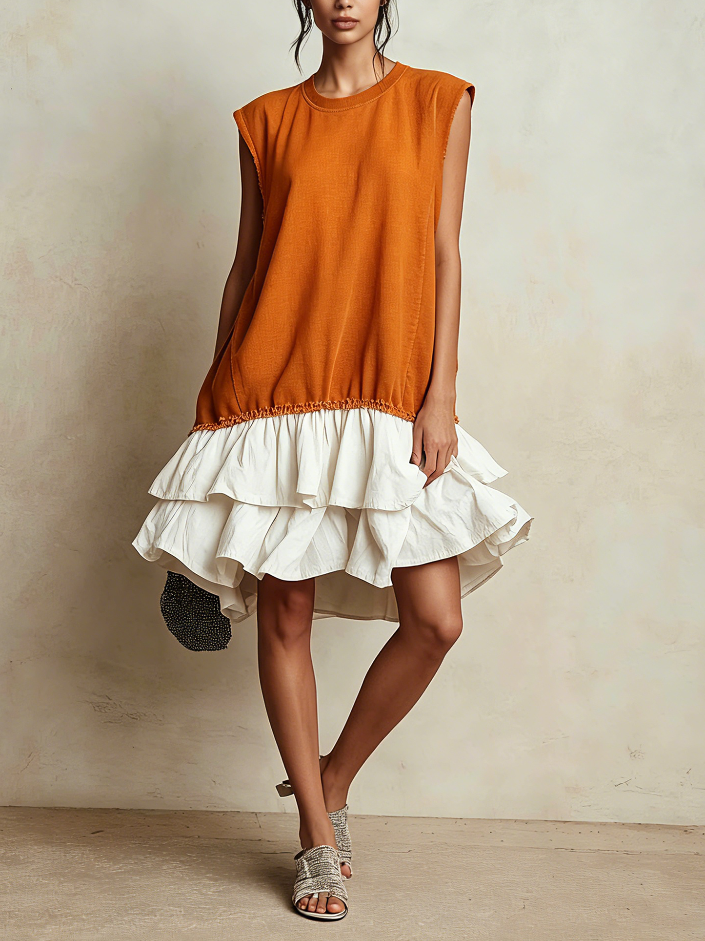 Ilaria - Robe décontractée color block, coupe ample, esprit vacances