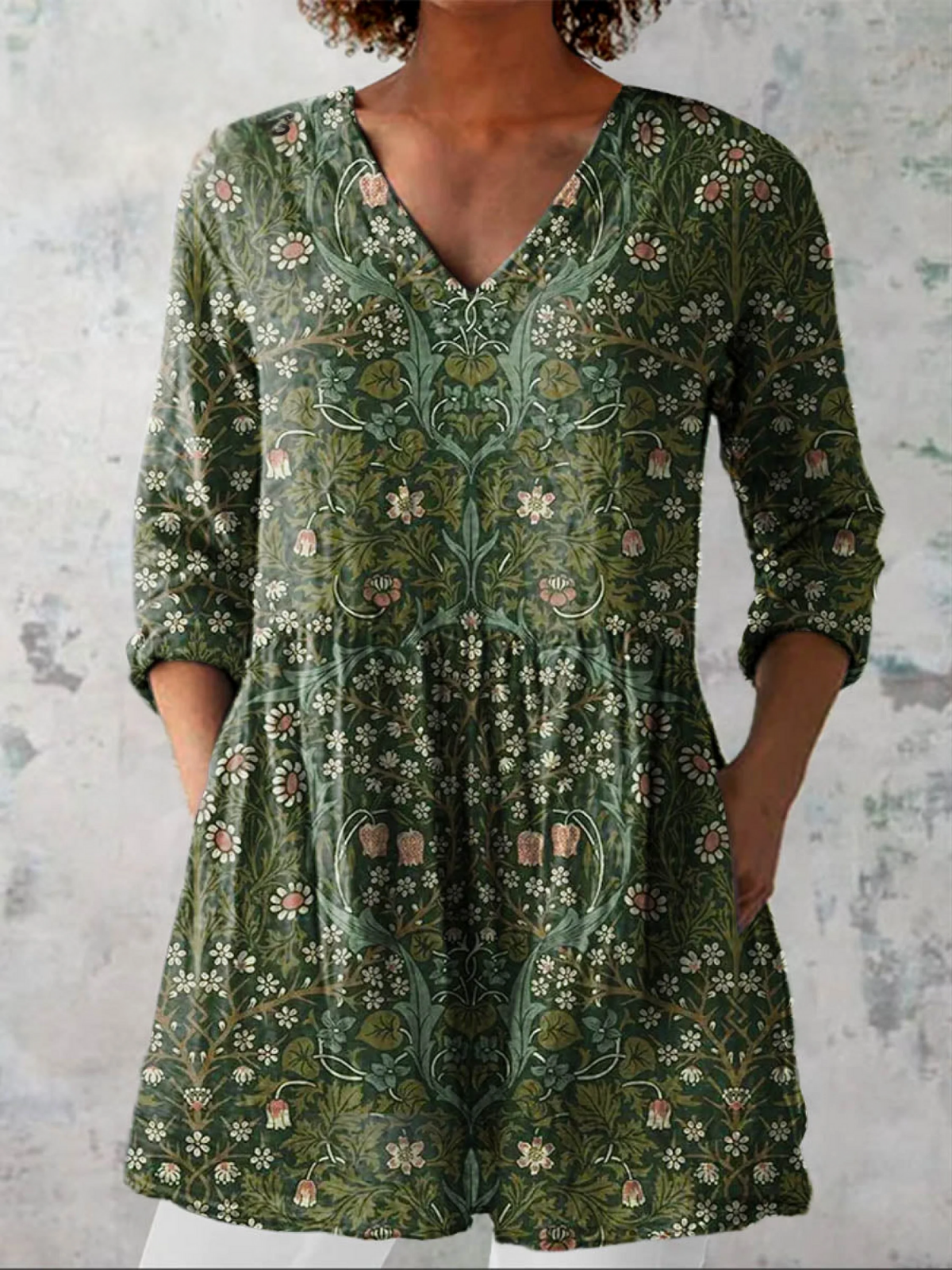 Jana | Blouse longue à col en V