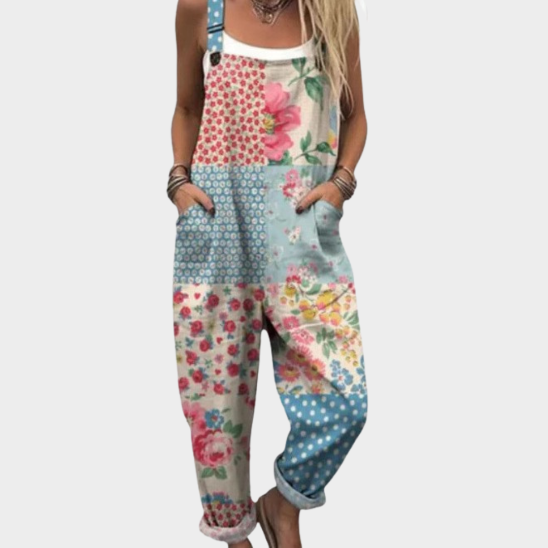 Combinaison Fleurs roses – patchwork