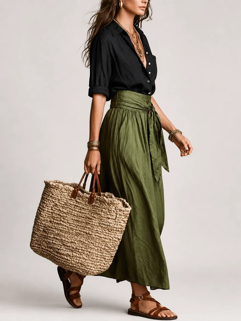 Martina | Robe longue élégante et fluide à une épaule