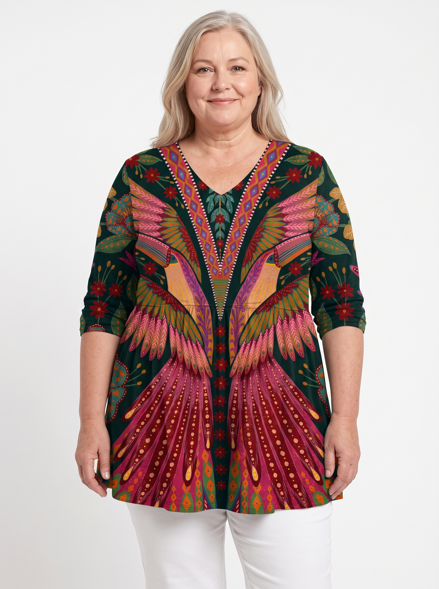 Mariana | Blouse longue à col en V