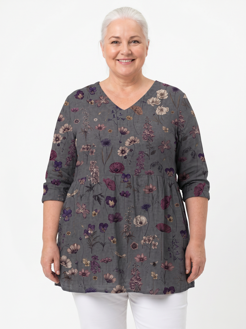 Adèle | Robe courte à manches longues et col V