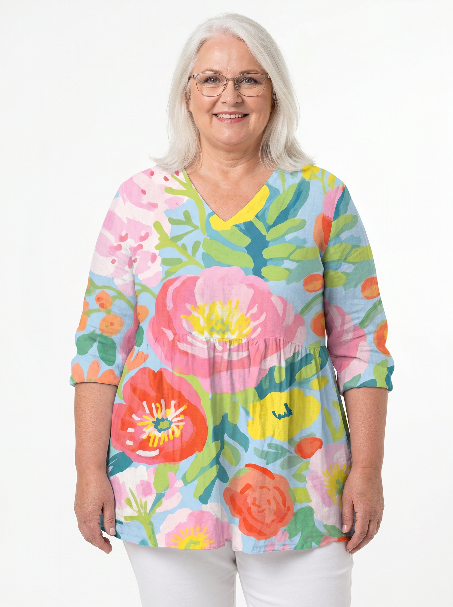 Hana | Blouse longue à col en V