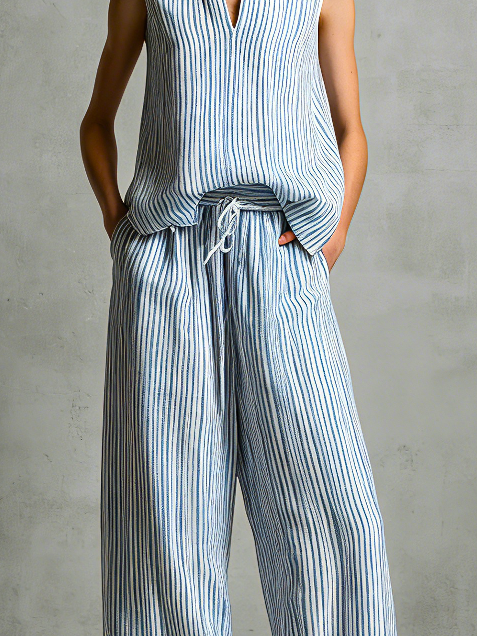 Livia | Ensemble rayé à pantalon large