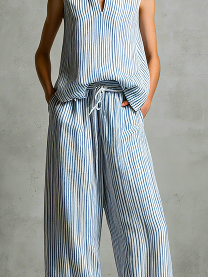Livia | Ensemble rayé à pantalon large