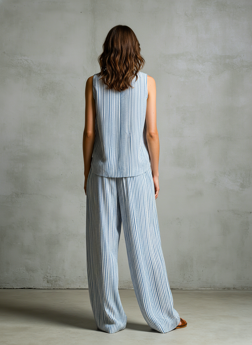Livia | Ensemble rayé à pantalon large