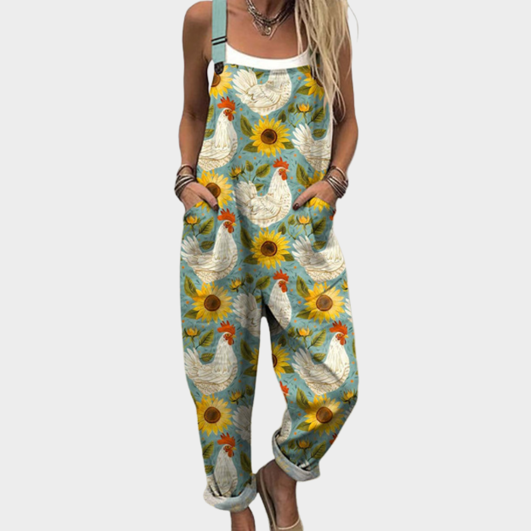 Combinaison Tournesols et poules