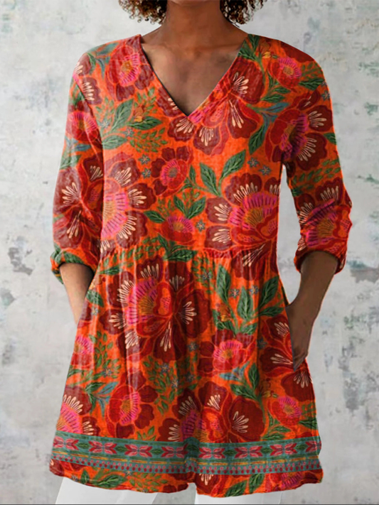 Marie | Blouse longue à col en V