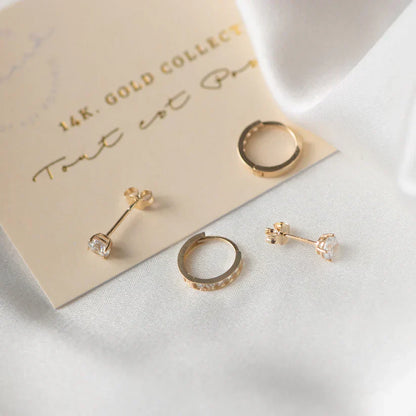 Dara Brillane Parure de boucles d'oreilles avec pierre | Or