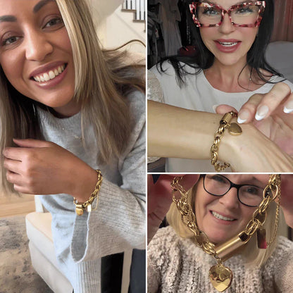 Bracelet massif avec cœur | Or