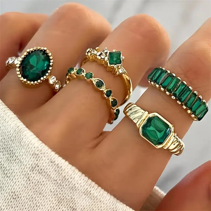 Zarina Magnifique parure de bagues émeraude | Or