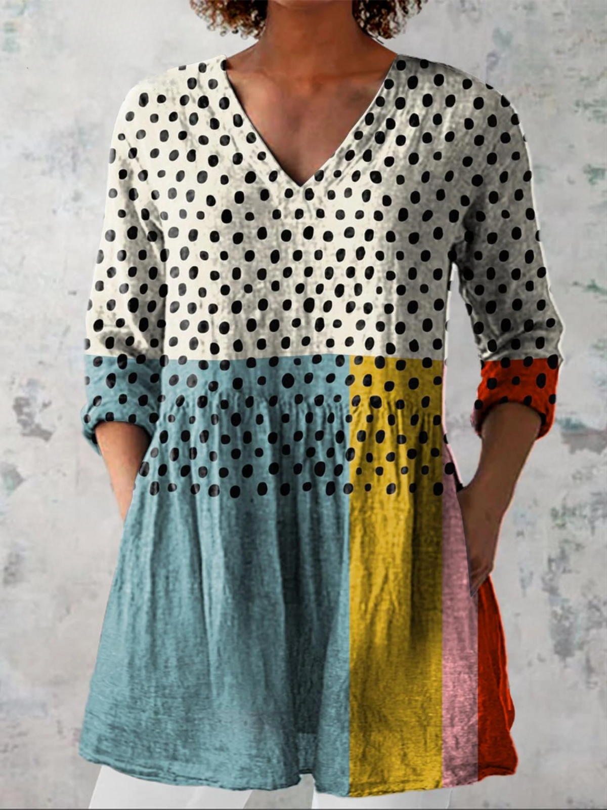 Lida | Blouse longue à col en V