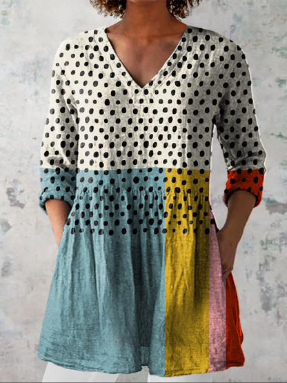 Lida | Blouse longue à col en V