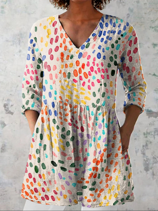 Pavlina | Blouse longue à col en V