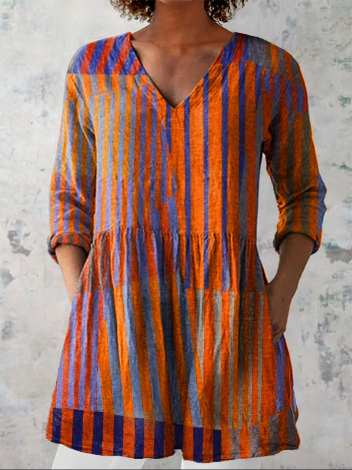 Nina | Blouse longue à col en V