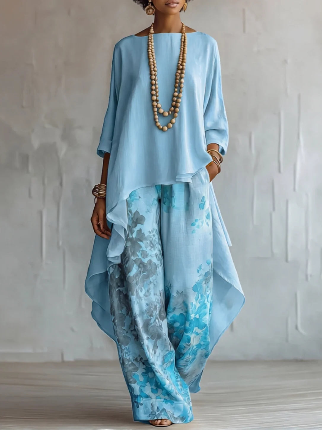 Ginevra | Ensemble fluide asymétrique à fleurs
