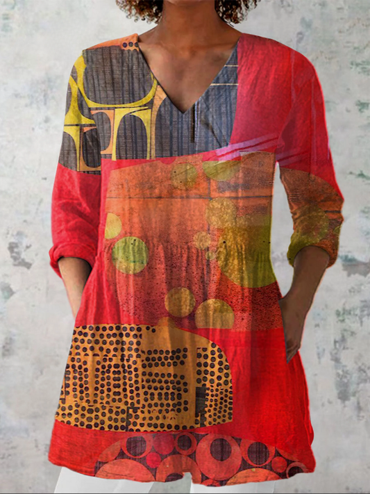 Marketa | Blouse longue à col en V