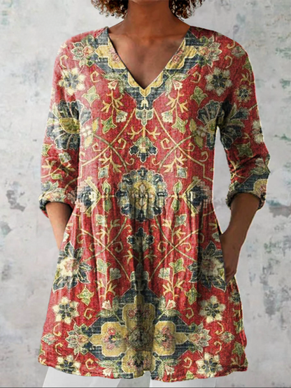 Lena | Blouse longue à col en V