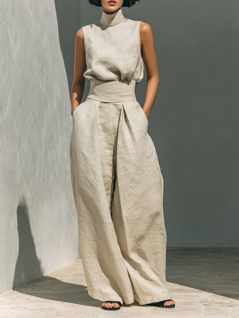 Maria™ | Ensemble complet avec top à bretelles et pantalon large