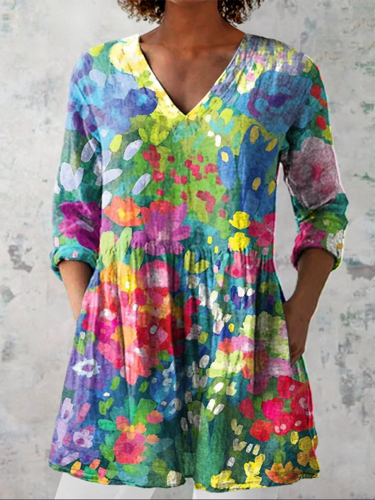 Marta | Blouse longue à col en V