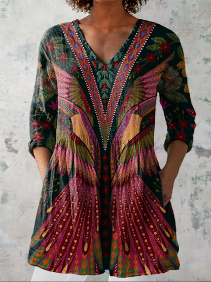 Mariana | Blouse longue à col en V