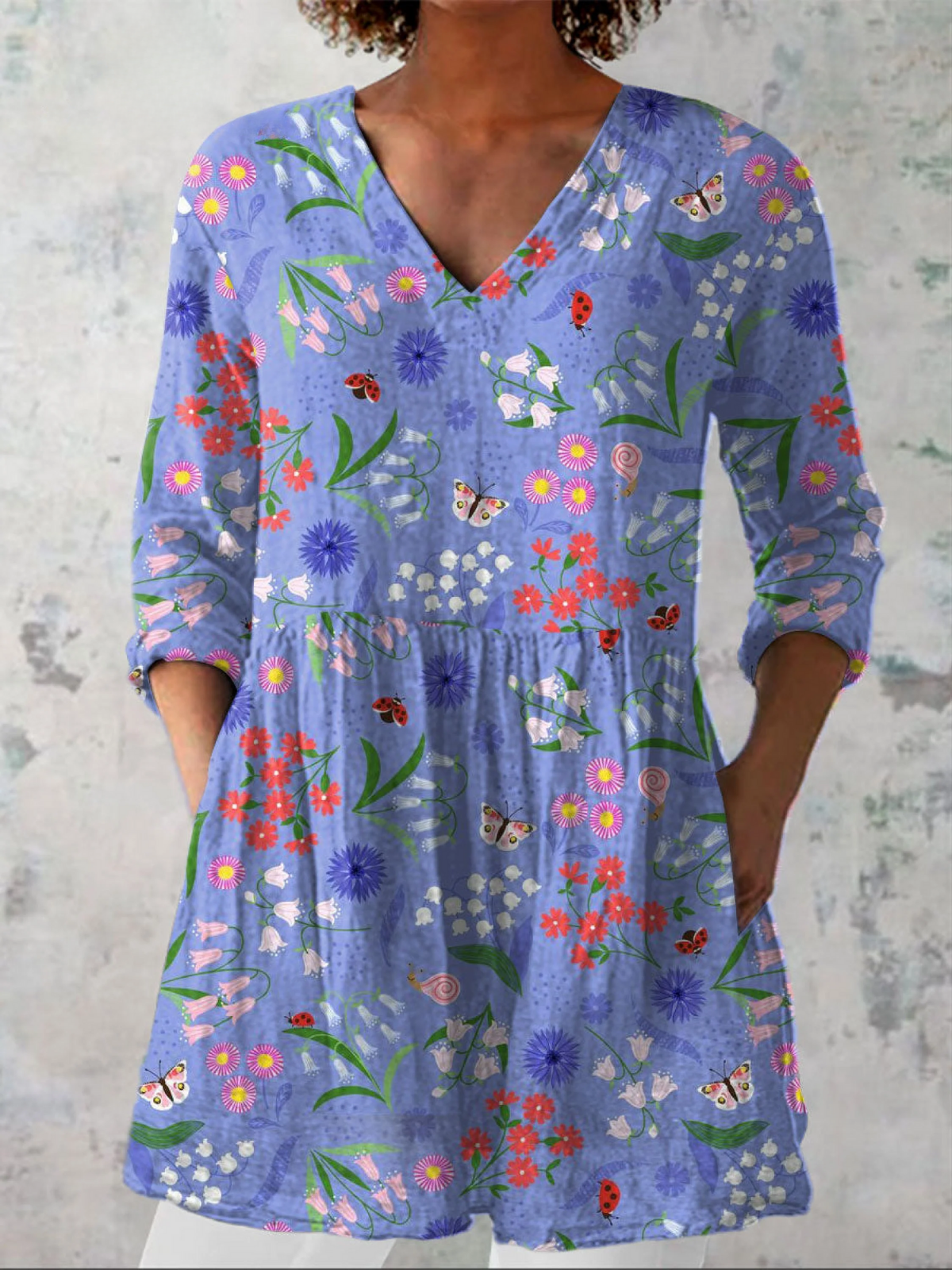 Alena | Blouse longue à col en V