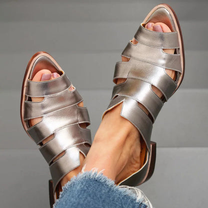 Ballerines cut-out peep toe slip-on décontractées à bout pointu