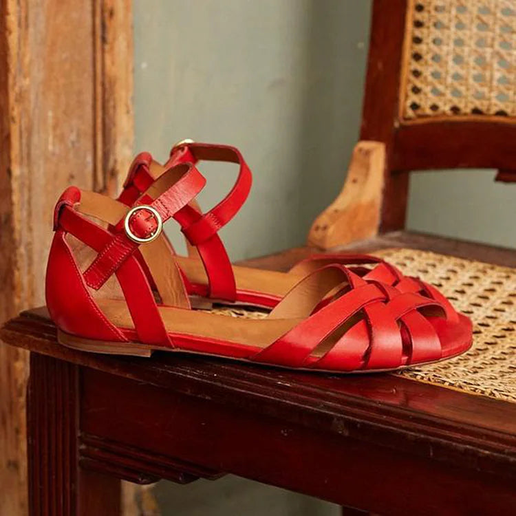 Sandales à talon, bride cheville et bout ouvert ajouré à boucle, coloris uni