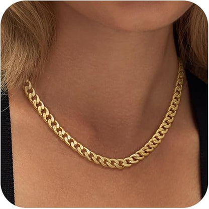 Collier chaîne maille cubaine massif | Or