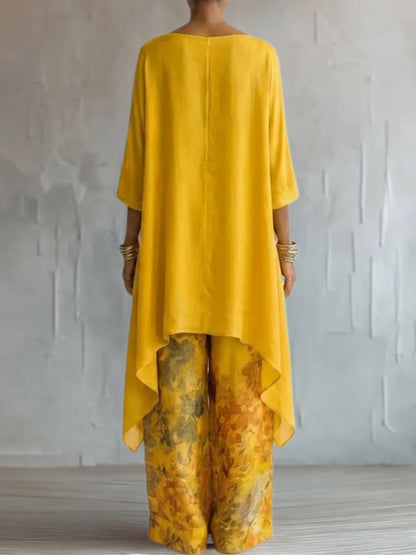 Ginevra | Ensemble fluide asymétrique à fleurs