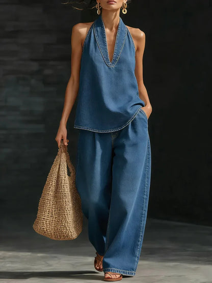 Martina | Ensemble long fluide à col V