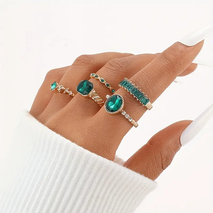 Zarina Magnifique parure de bagues émeraude | Or
