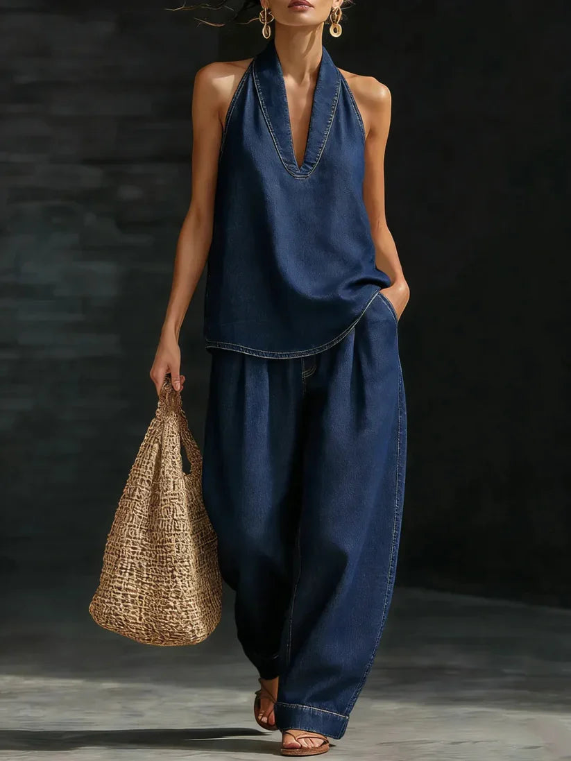 Martina | Ensemble long fluide à col V