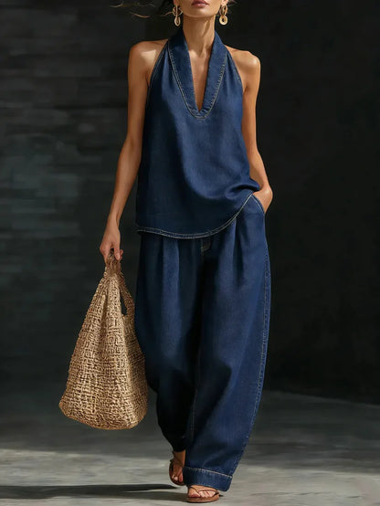 Martina | Ensemble long fluide à col V