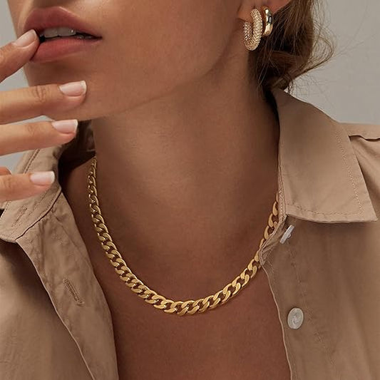 Collier chaîne maille cubaine massif | Or
