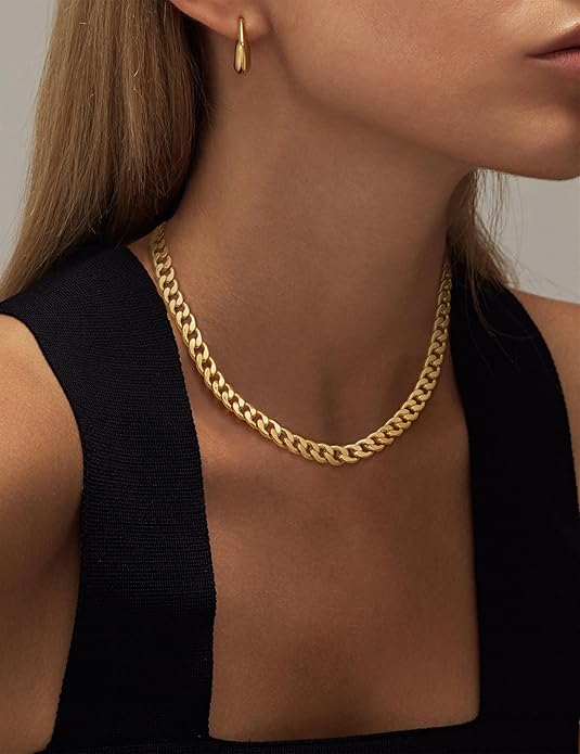 Collier chaîne maille cubaine massif | Or