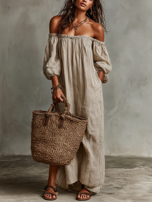 Carmen | Robe Longue avec Décolleté Off-the-Shoulder