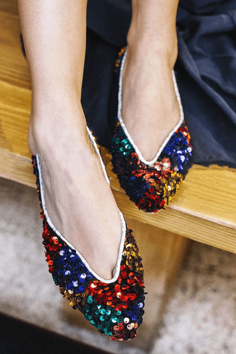 Ballerines slip-on Multicolore avec décolleté en V [Précommande]