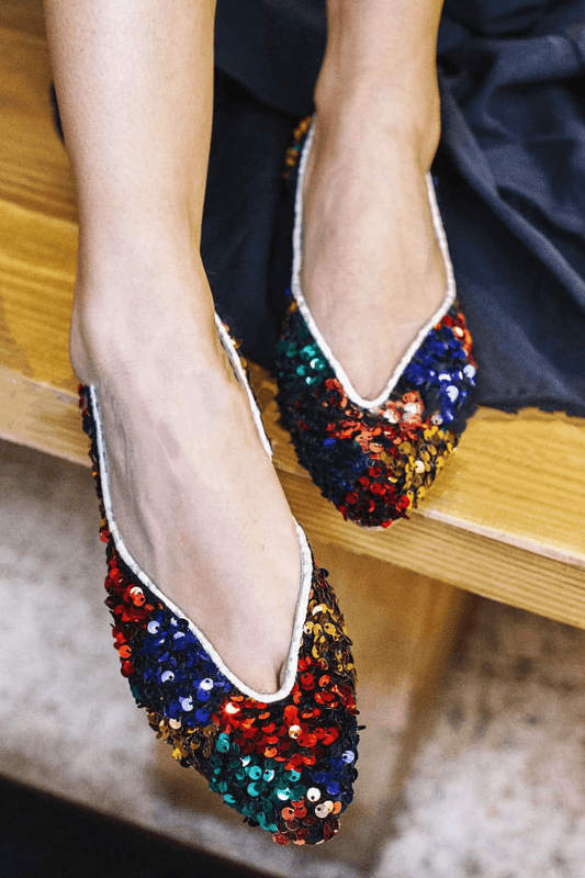 Ballerines slip-on Multicolore avec décolleté en V [Précommande]