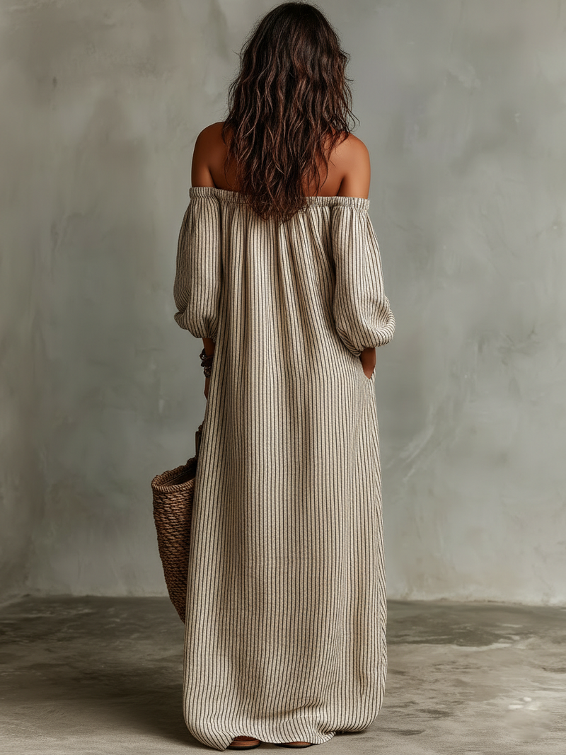 Carmen | Robe Longue avec Décolleté Off-the-Shoulder