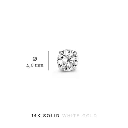 Dara Brillane Parure de boucles d'oreilles avec pierre | Or blanc