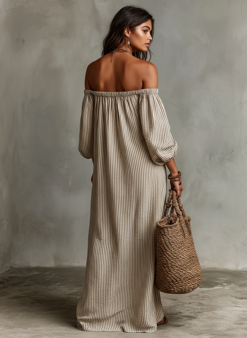Carmen | Robe Longue avec Décolleté Off-the-Shoulder