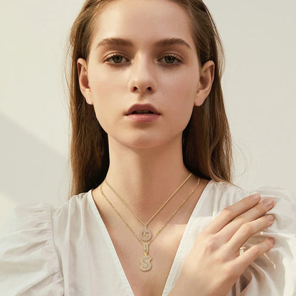 Parure de colliers avec initiale Pavé | Or