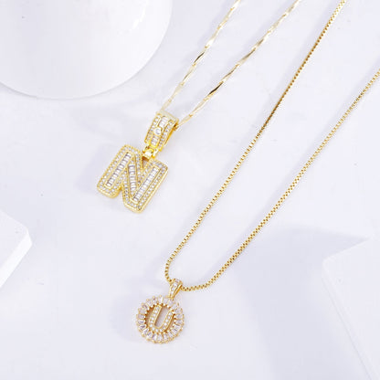 Parure de colliers avec initiale Pavé | Or