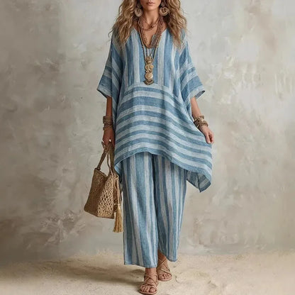 Elin | Ensemble Bohème 2 Pièces à Motif Rayé