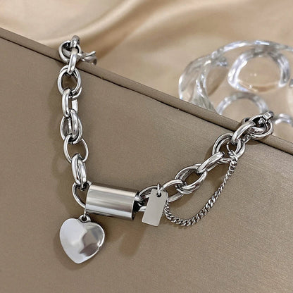 Bracelet massif avec cœur | Or