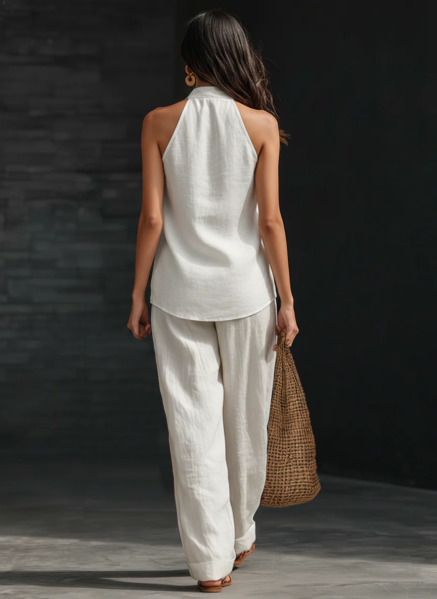 Zoë™ | Ensemble Sans Manches avec Pantalons Larges