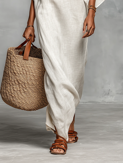 Aveline™ | Robe Maxi Off-Shoulder avec Manches Chauve-Souris
