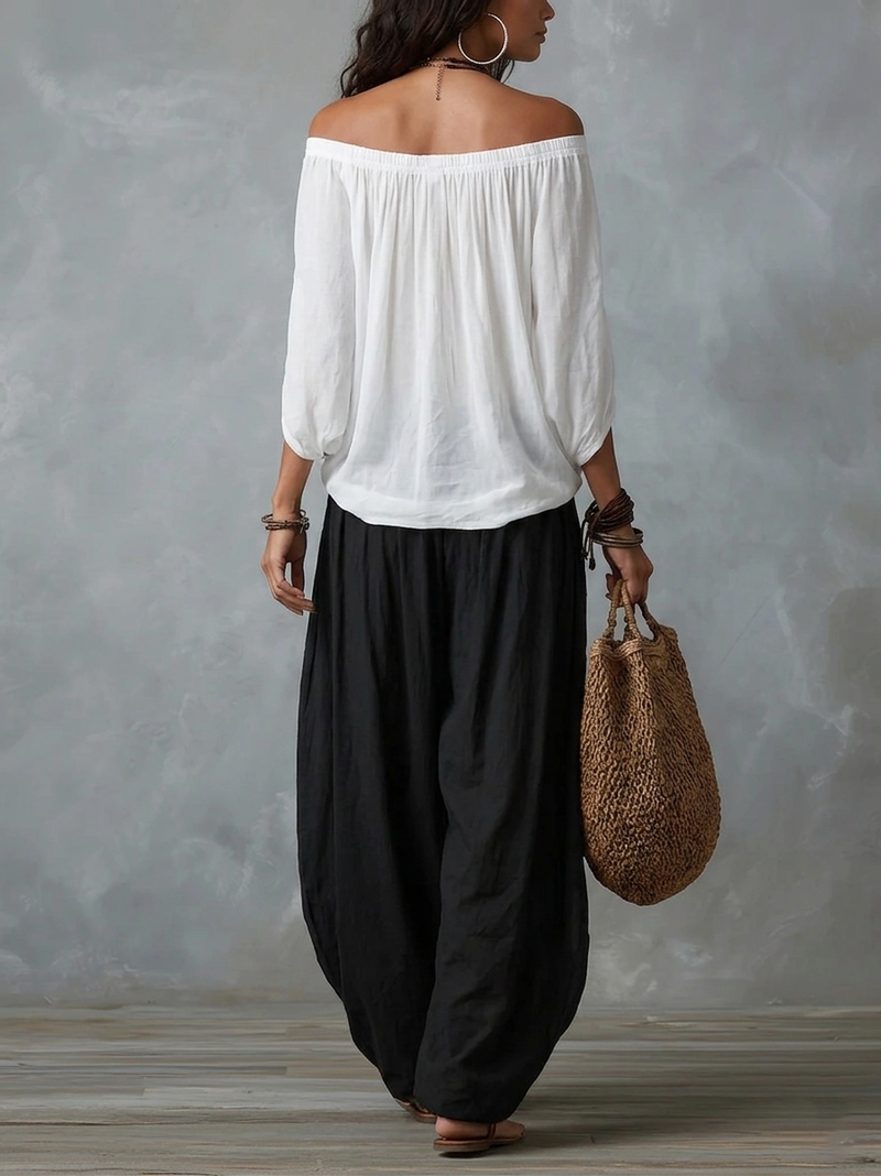 Isabella | Ensemble bohème fluide à pantalon lanterne